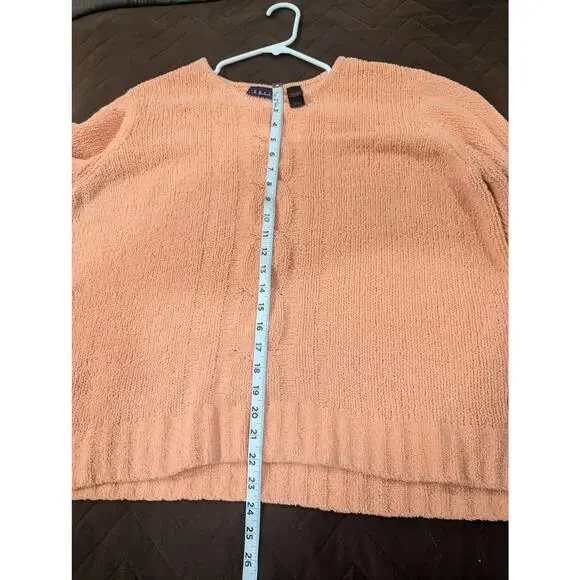 Super soft chunky knit peach colored long sleeve sweater by Crazy Horse size XL - Picture 8 of 8